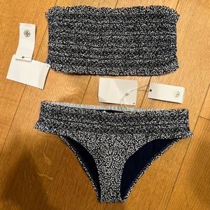 Tory Burch Printed Ruffle Embellishment Bikini (top & bottom) w/ Tags